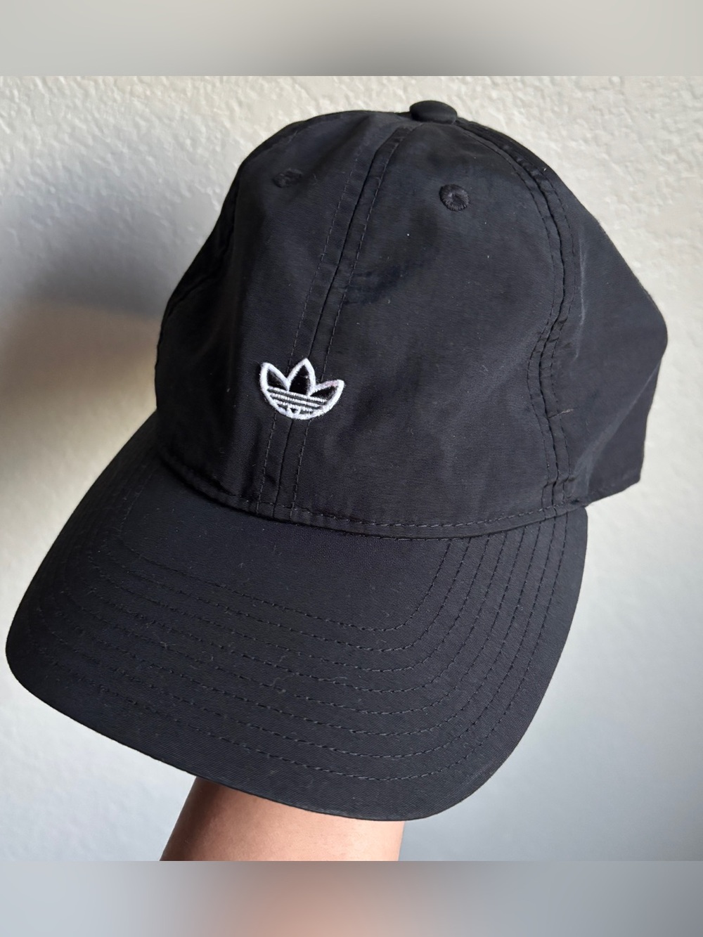 adidas Black Cap with White Adidas Logo adult unisex